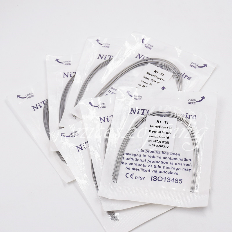 10 Packs Dental Super Elastic Niti Rectangular Arch Wire Ovoid Form Upper/Lower
