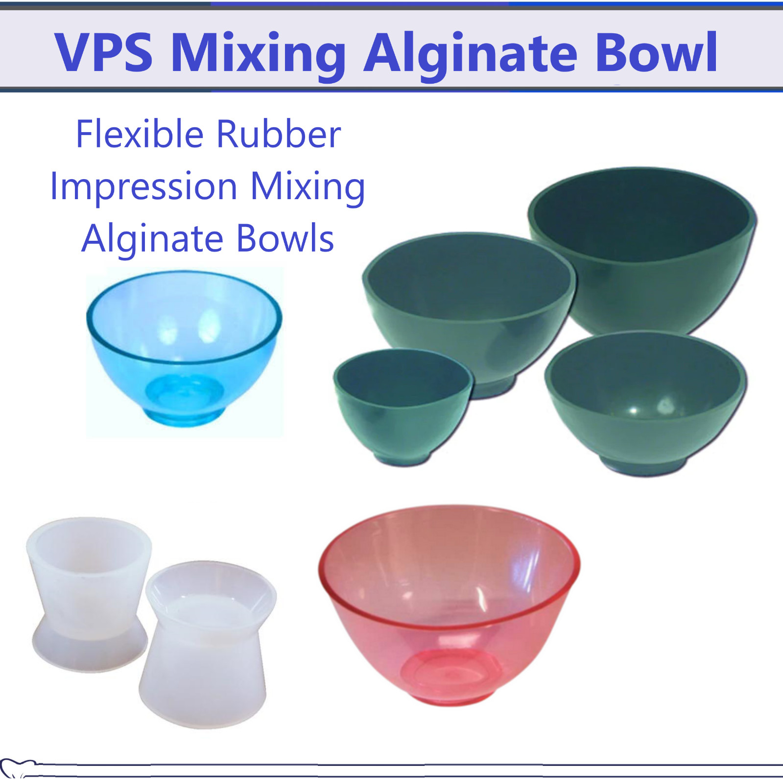 Dental Flexible Impression Bowls Mixing Silicone Bowl X/Small/Medium/Large