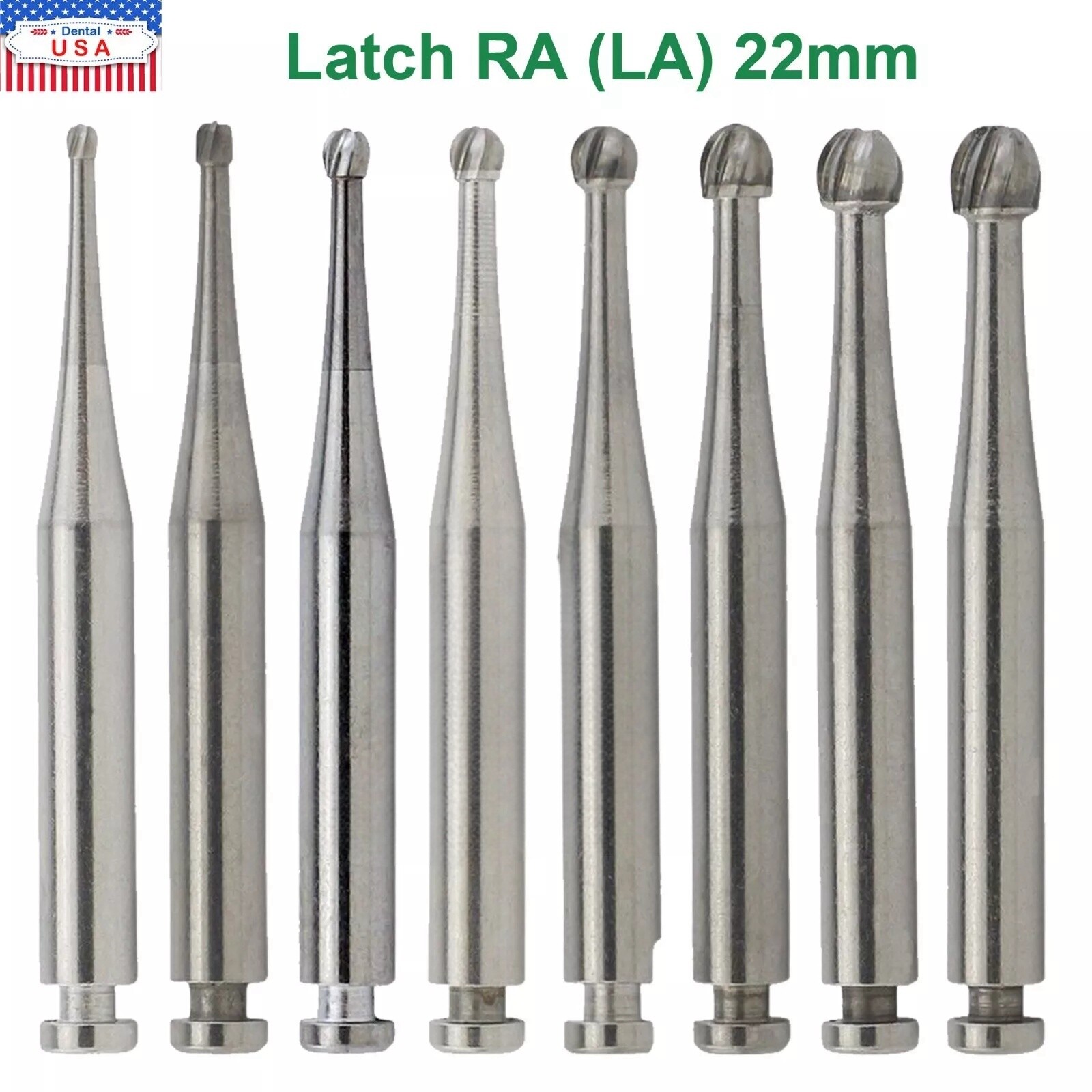 Dental Tungsten Carbide Burs Round Latch RA 1 2 3 4 5 6 7 8 Low Speed