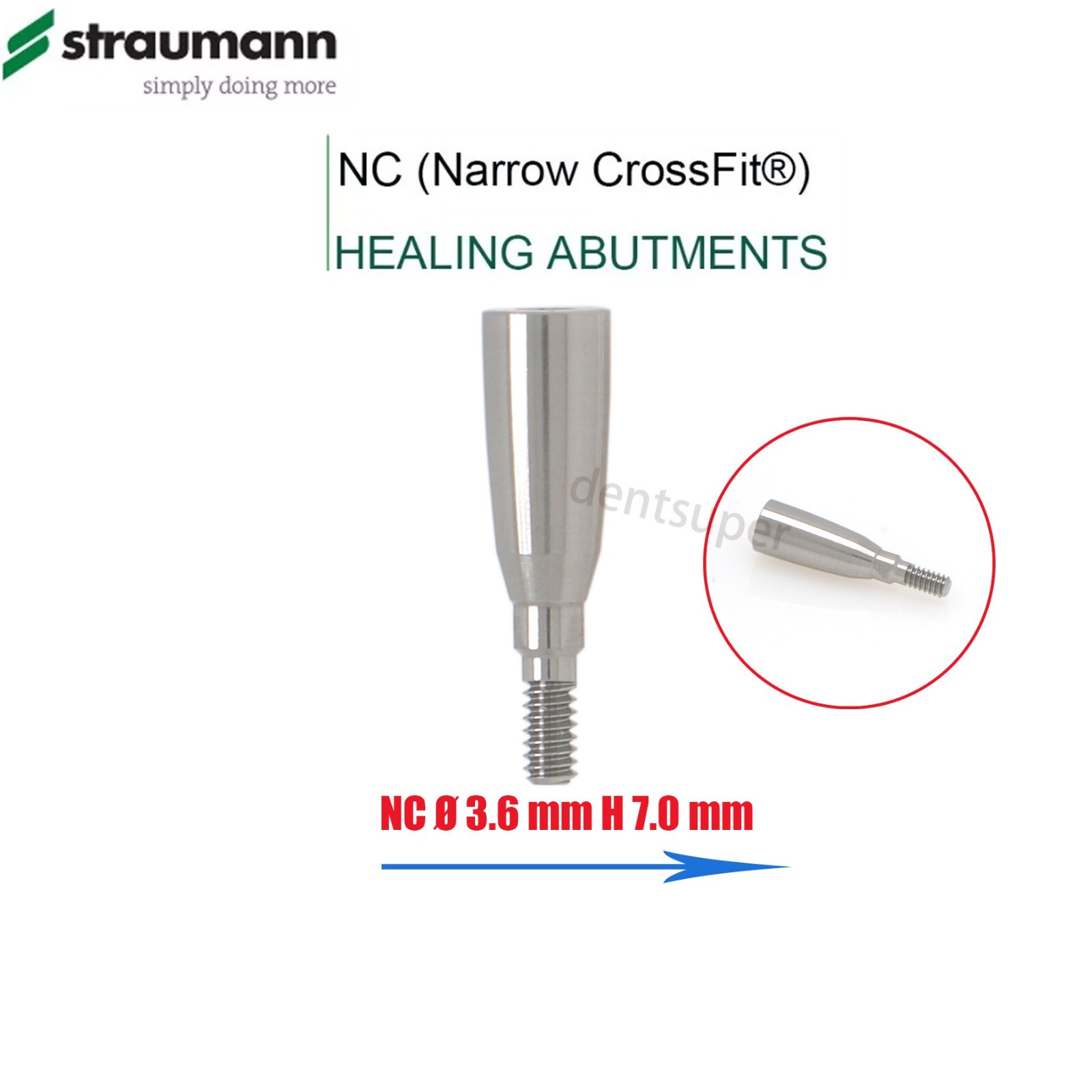 NC Healing Abutments & Closure Caps for Fit Straumann ITI BL/BLT NC Narrow Cross