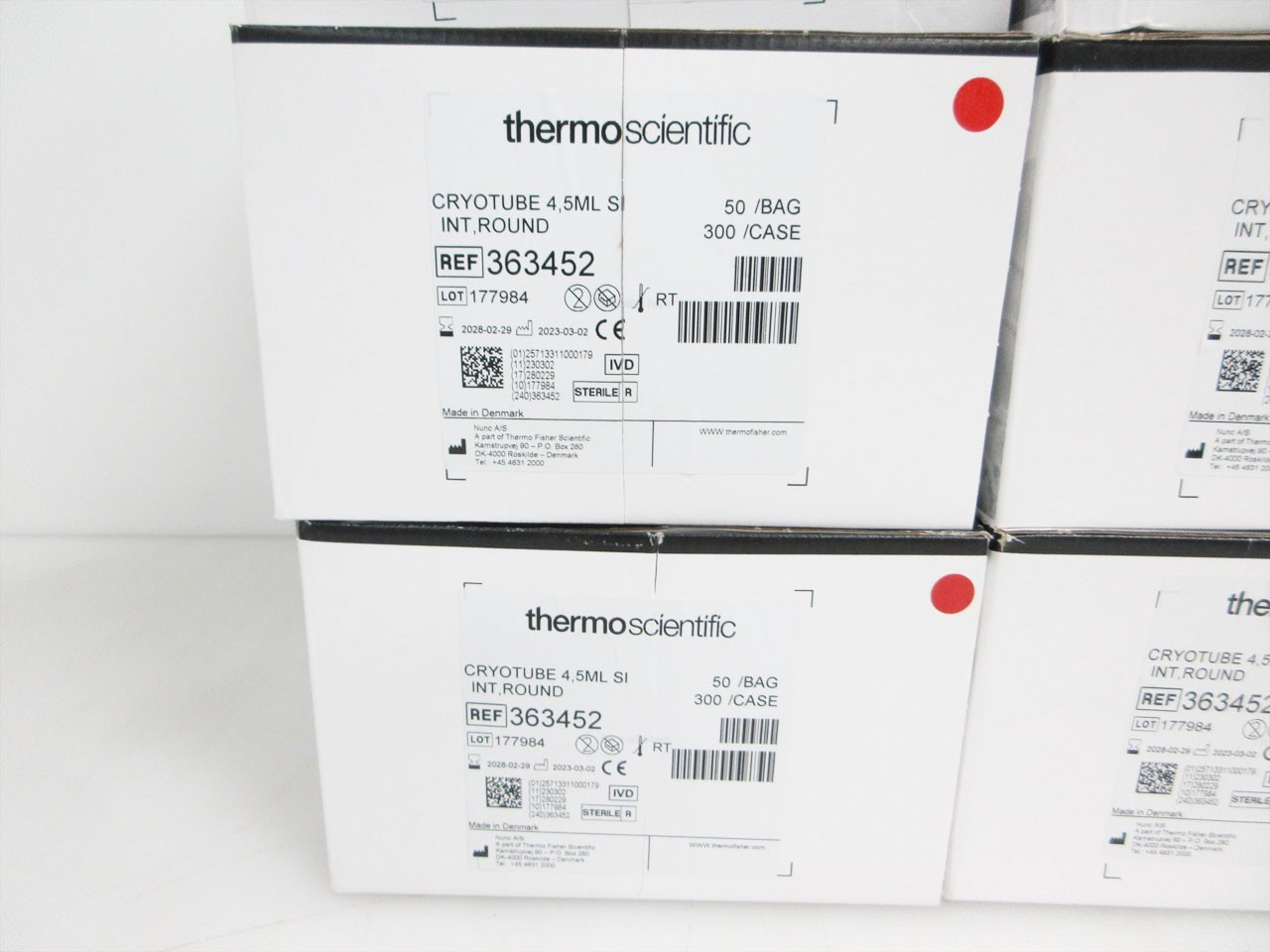 BOX 300 THERMO SCIENTIFIC 363452 NUNC CRYOTUBE VIALS 4.5 mL