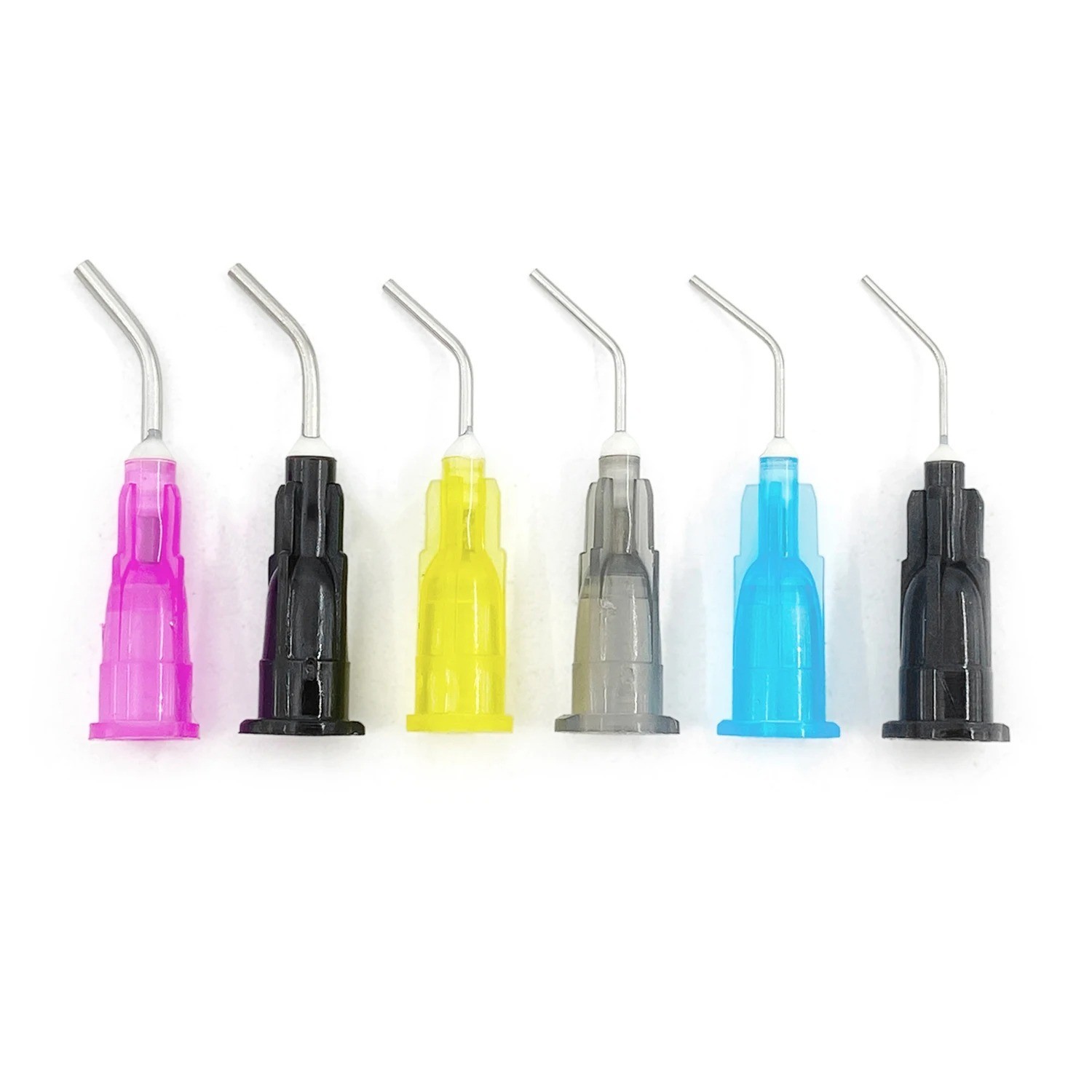 100pcs Irrigation Bent Needle Tips Dental Flow Etch Composite Resin Acid Syringe
