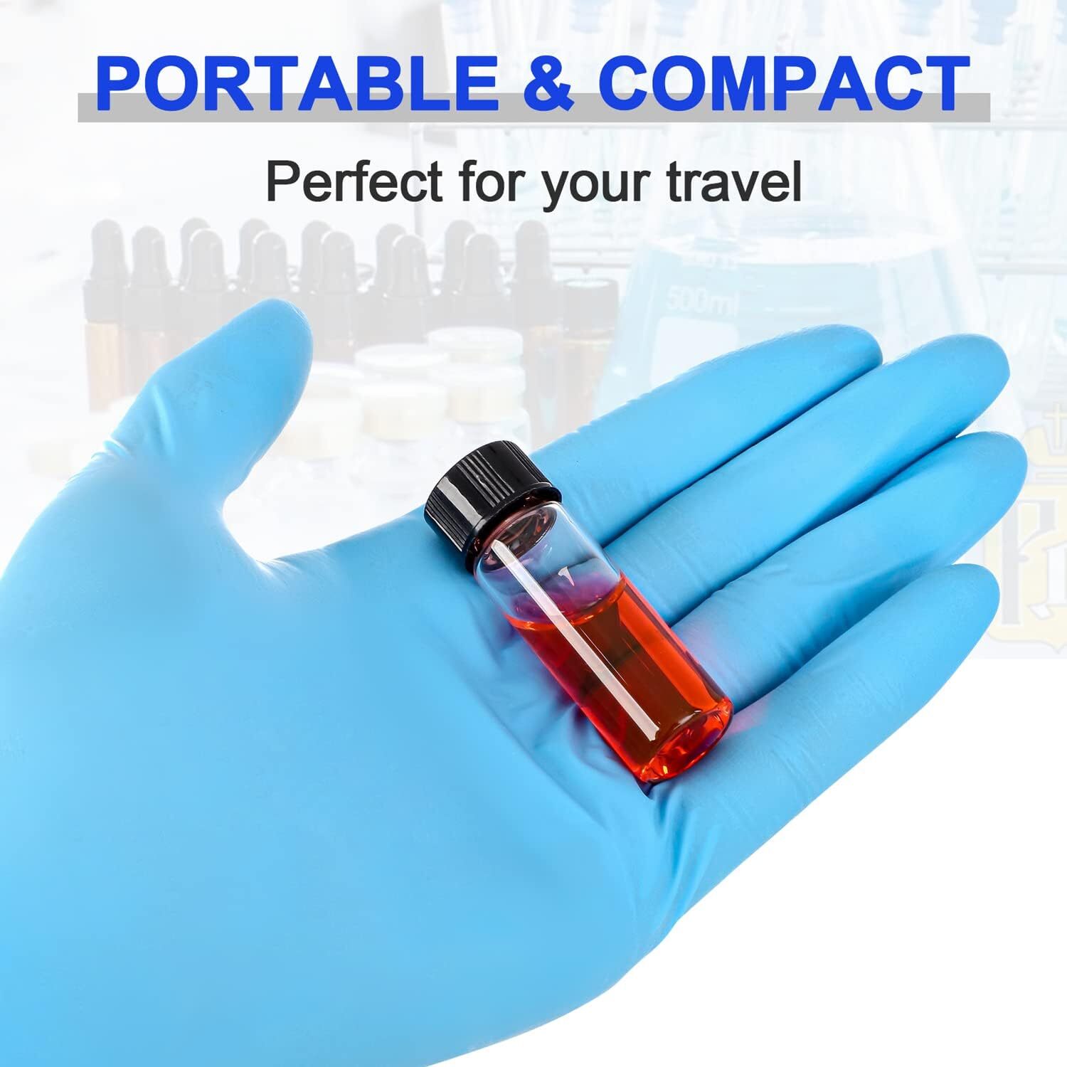100x 4ml borosilicate Glass Vials w/ Screw Caps Clear Liquid Sample Vial Bottles