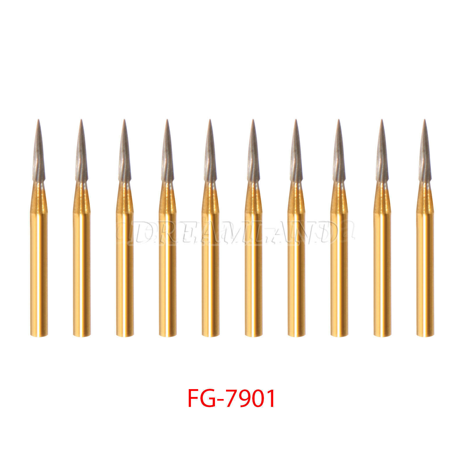 Dental Tungsten Carbide Gold Burs Trimming & Finishing & Polishing Flame FG7901