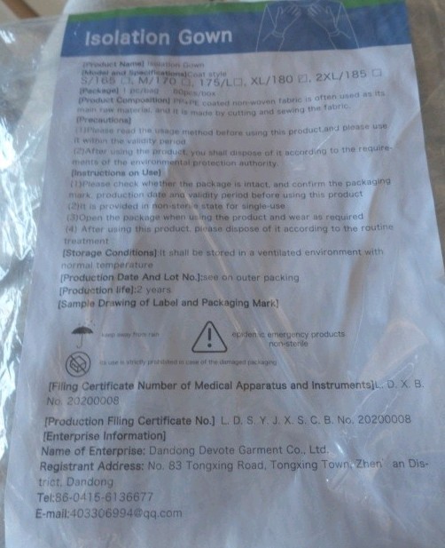 Isolation Gown Size 180 (10pcs)
