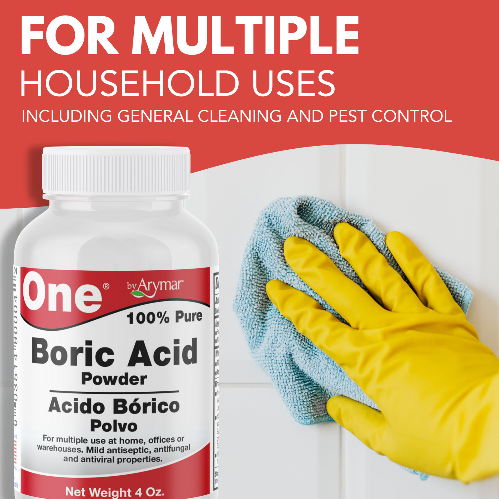 Arymar Multi-Use Boric Powder – Eco-Friendly Cleaning Solution, 4oz, 3 PACK