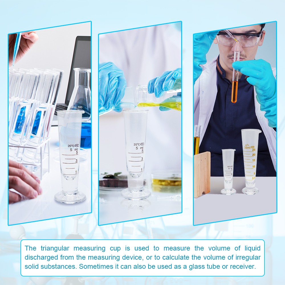 1Pcs Glass Triangle Measuring Beaker Conical Graduated Measuring Cup With Spout
