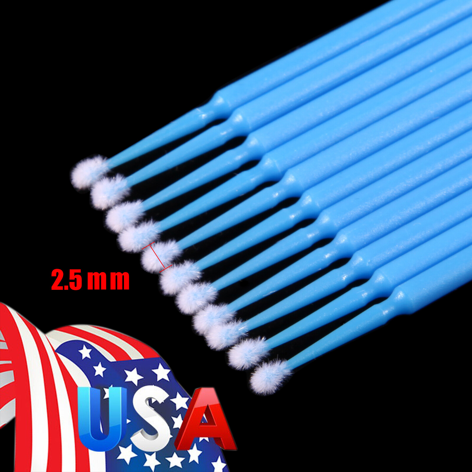 Dental Micro Brush Disposable Materials Tooth Applicators Regular Blue 2.5mm sl