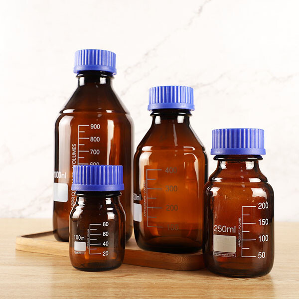 25-1000ml Bottles Thick glassware Reagent Chemistry Screw Cap Lab Borosilicate