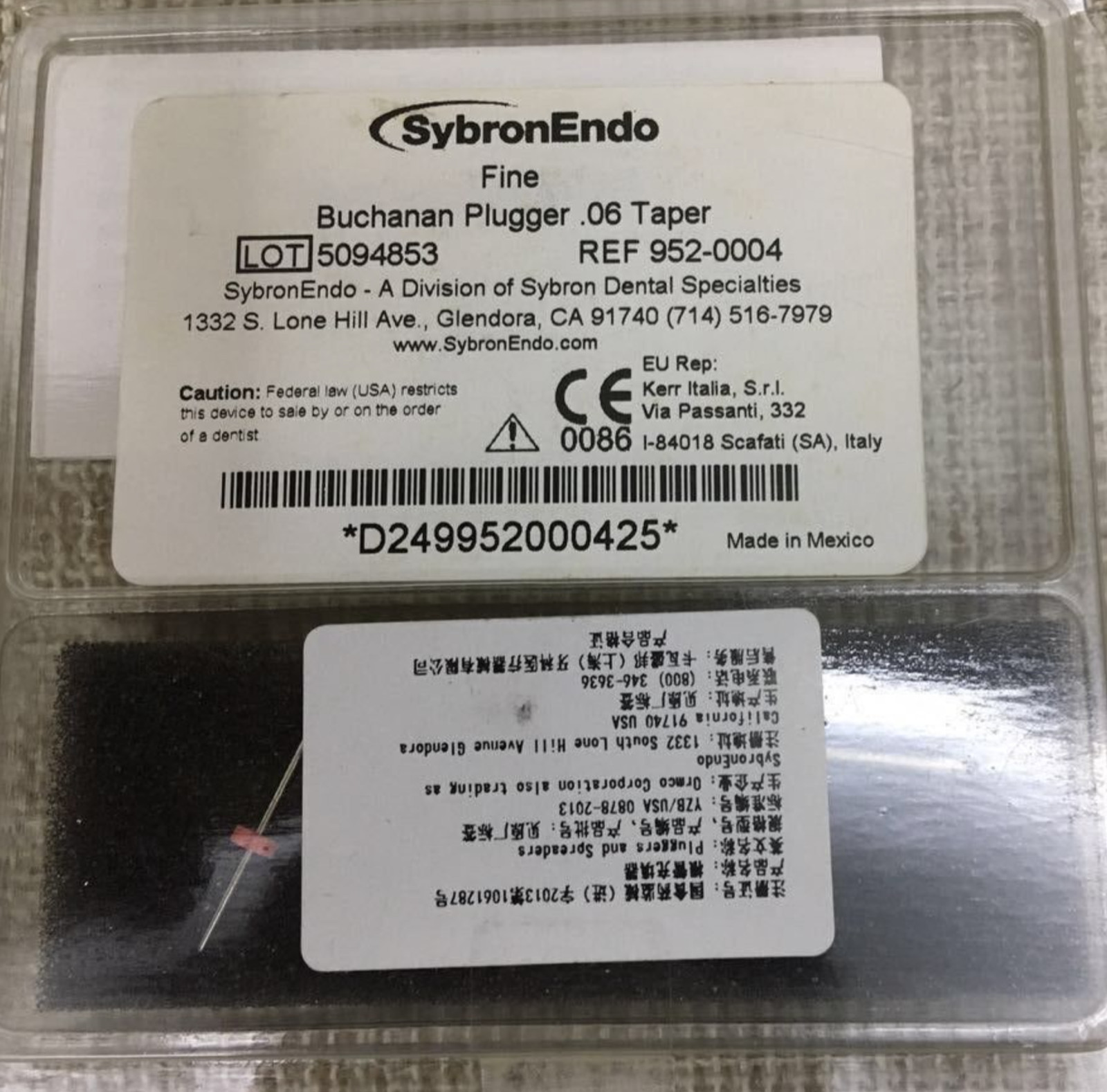 Sybronendo Fine Buchanan Heat Plugger .06 Taper Element Obturation System B