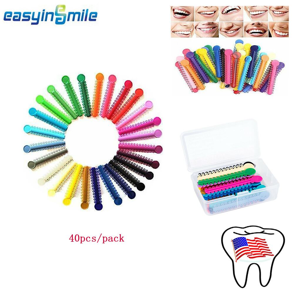 Dental Orthodontic Ligature Ties Braces Elastic Rubber Bands Mixed Color 1040pcs