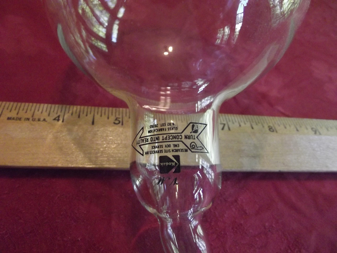 Pyrex glass round bottom boiling Flask 500 ml adapters threaded & 14/35 S/T