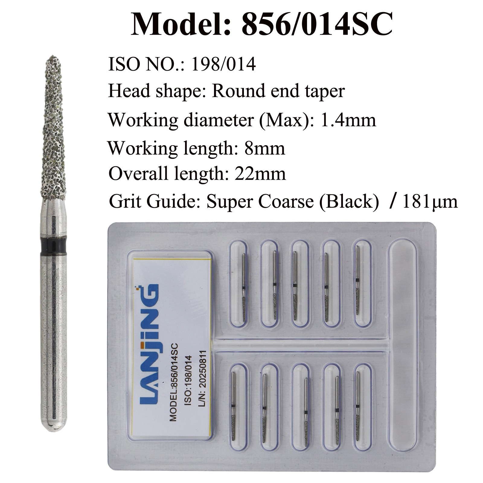Super Coarse Diamond Bur Dental Burs FG Round End Taper Cylinder Egg Barrel Burr