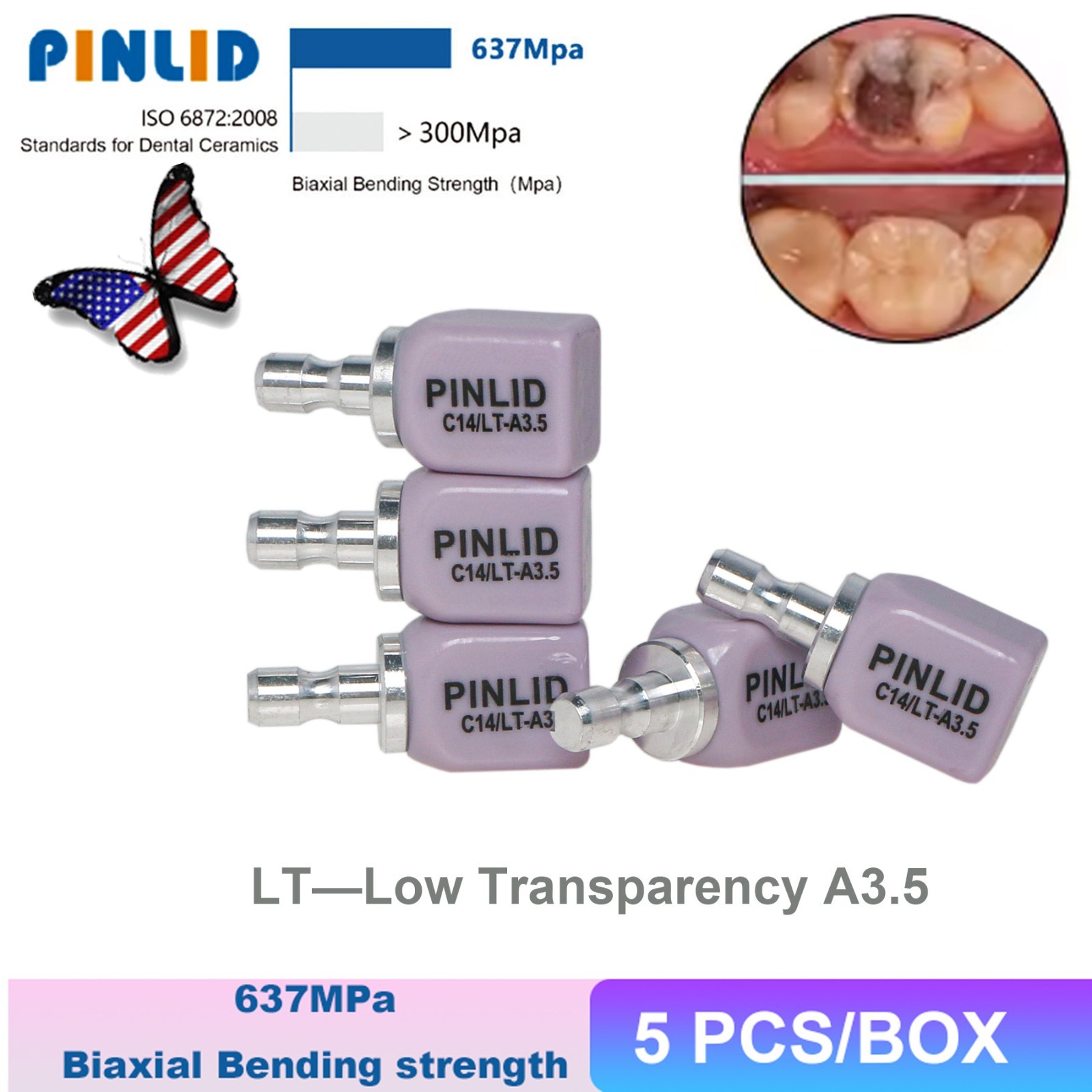 US LT Lithium Disilicate Blocks C14 Dental Glass Ceramic Cubes CAD CAlM Cerec