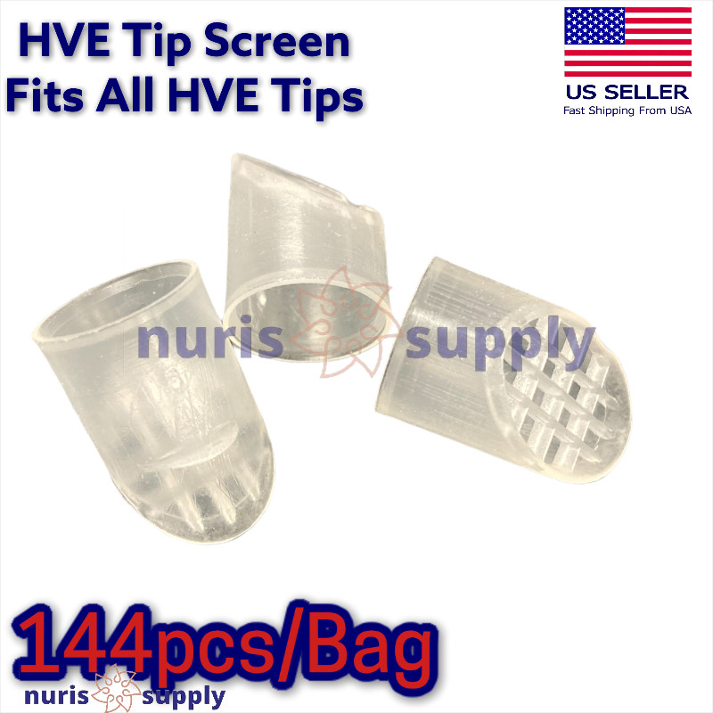 Dental High Volume Evacuator Tips HVE Tip Screen Fits all HVE Tips 144pcs/Bag