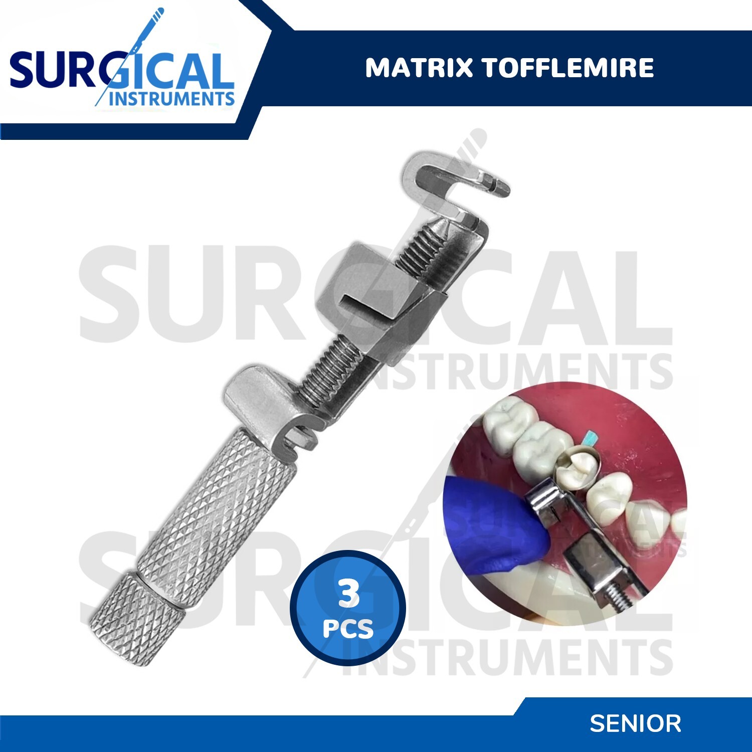 3 pcs TOFFLEMIRE Type Senior Contra Angle Matrix Retainer Dental German Grade