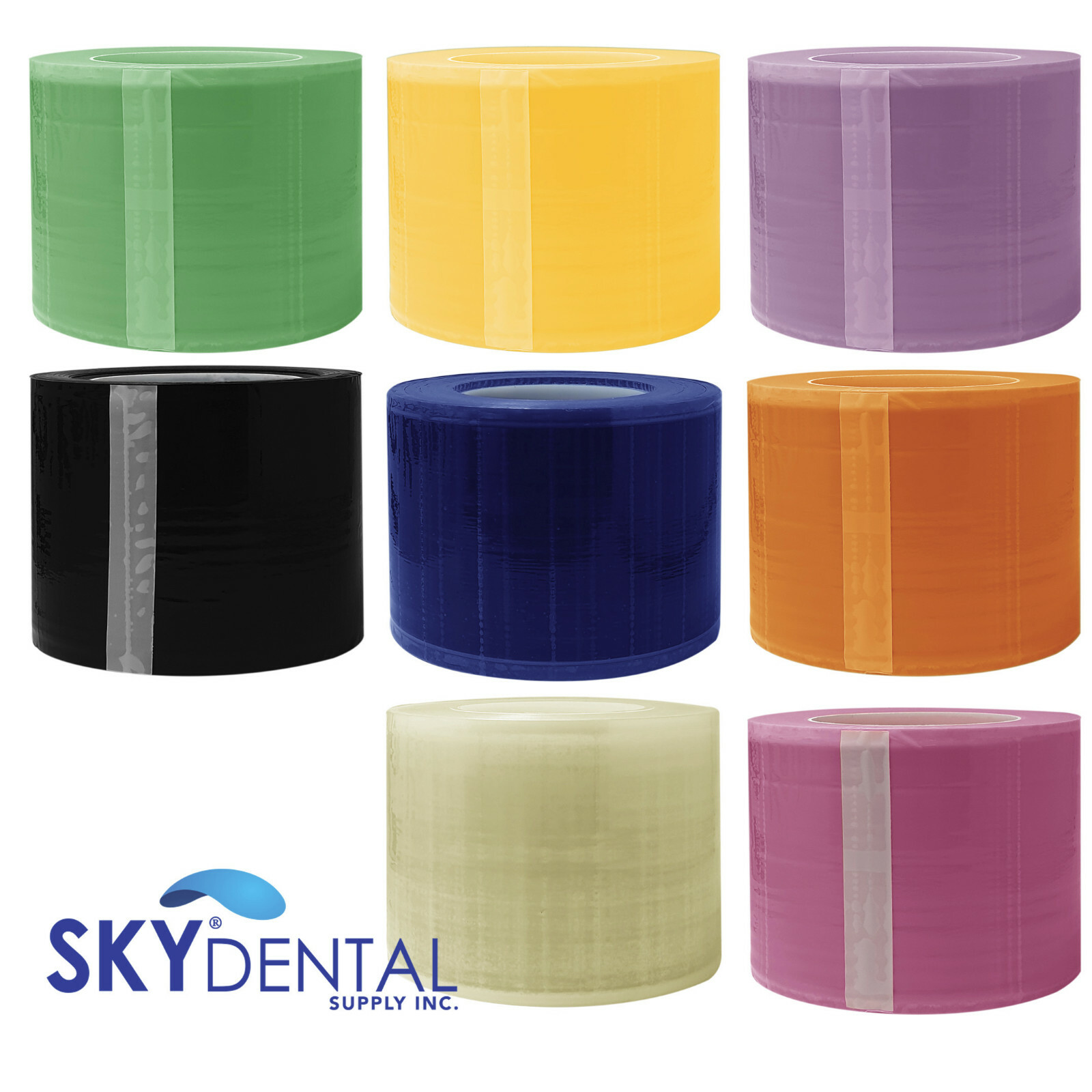 DENTAL BARRIER FILM 4X6 1200 PERFORATED PLASTIC ROLL BLUE CLEAR PINK BLACK