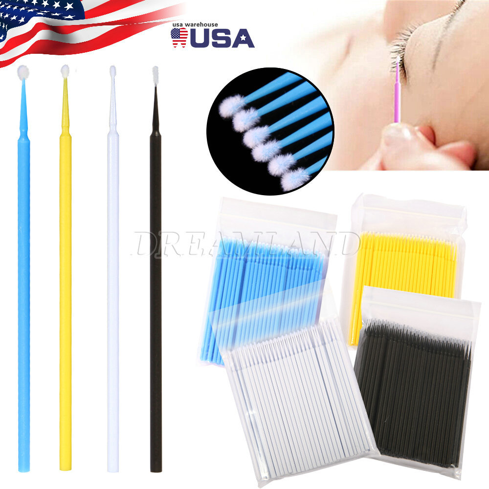 400/100pcs Disposable Materials Dental Micro Brush Applicator 4 Optional Sizes