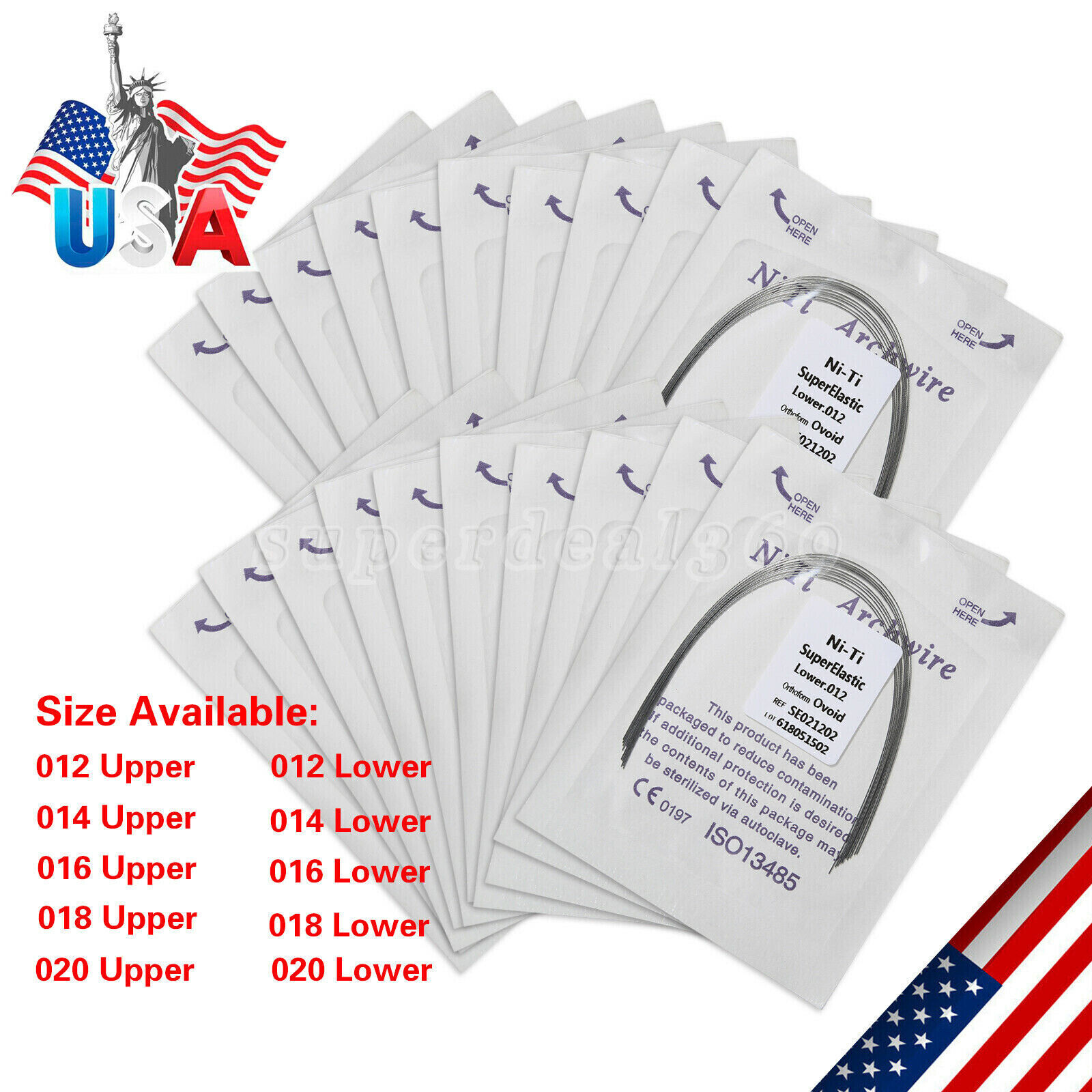 All Size Dental Orthodontic Super Elastic Niti Round Arch Wire Ovoid Form