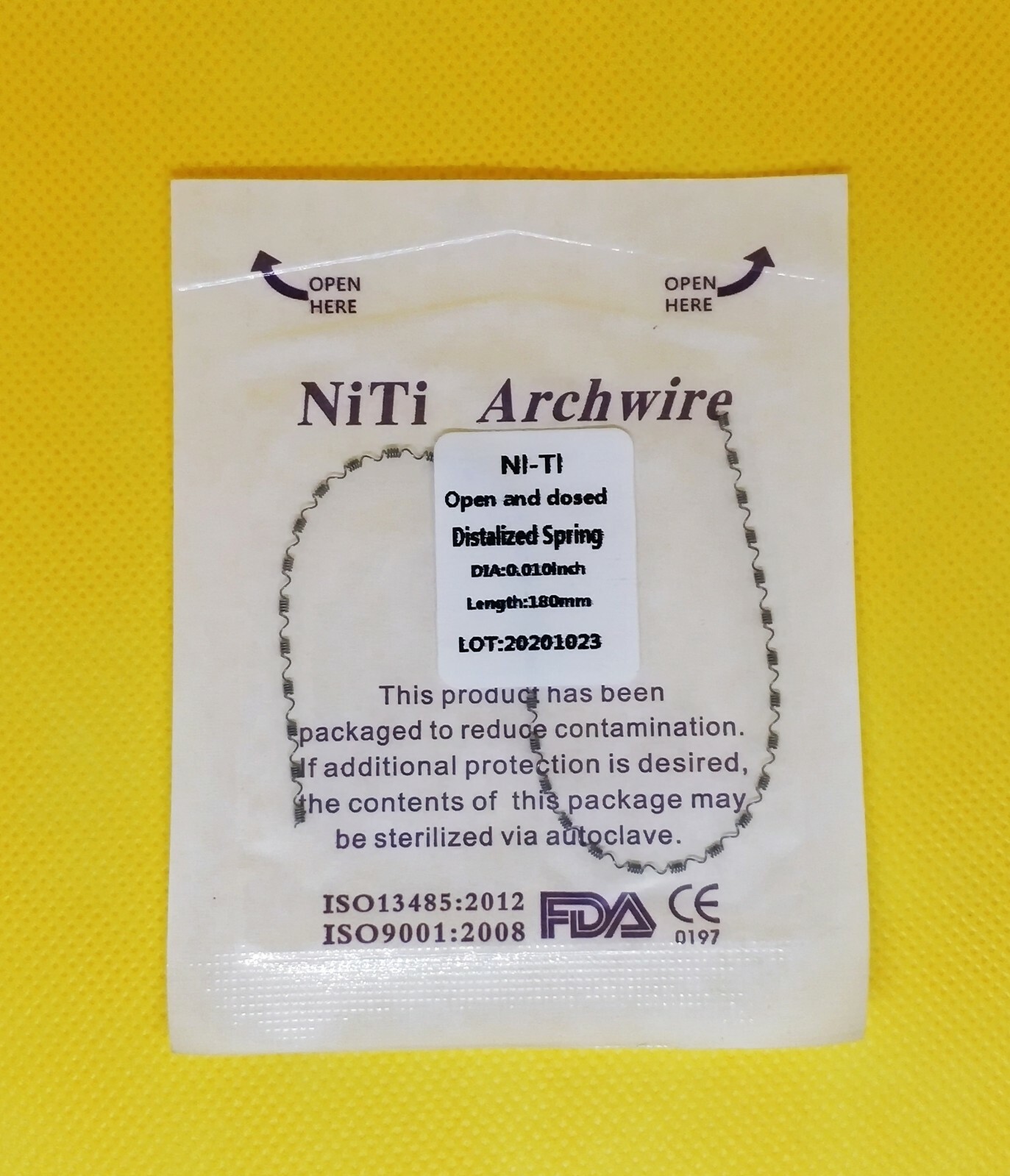 5Packs Dental Open And Closed Distalized Spring Orthodontic Niti 010/012*180mm