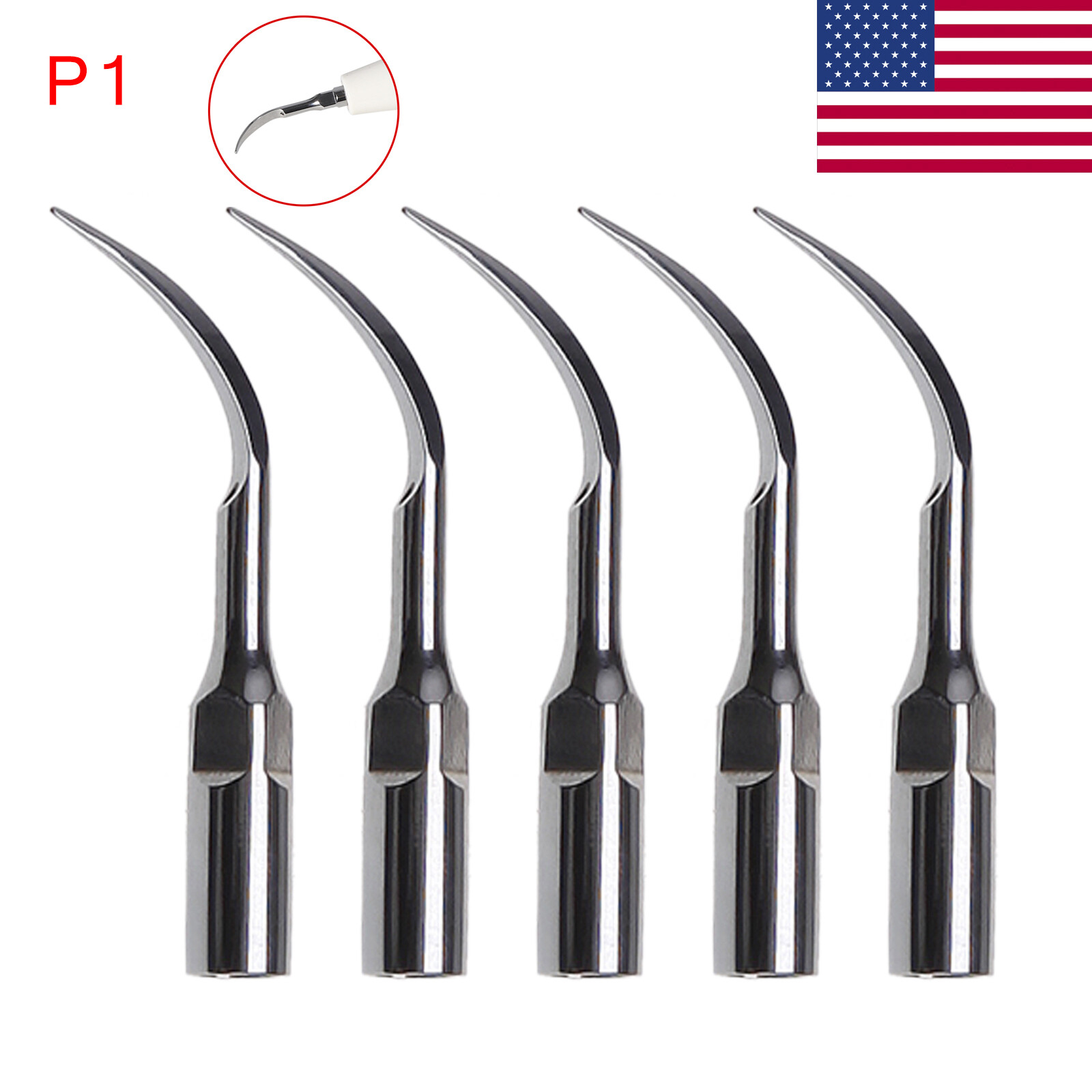 5-20*Dental Ultrasonic Piezo Scaler Perio Tips P1 F/ EMS Woodpecker Handpiece st