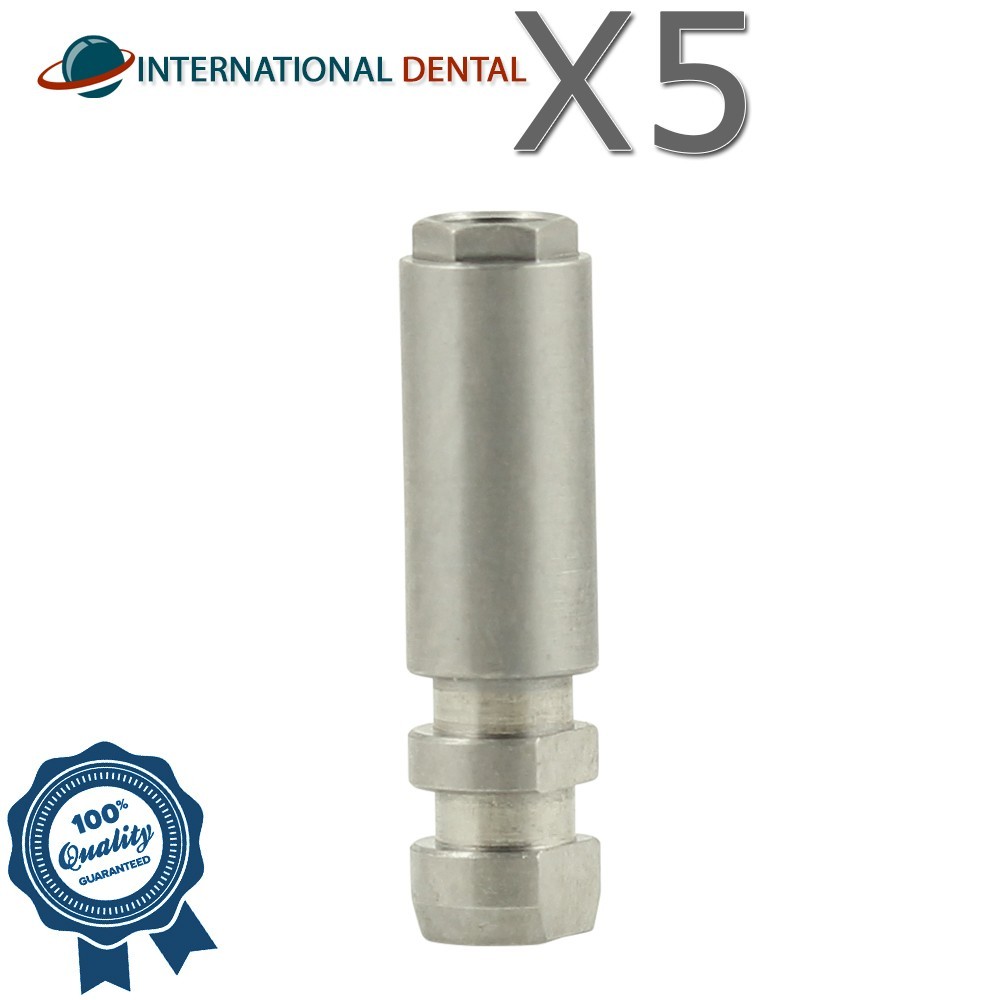 5 Dental Fixture Analog Ø3.4mm 3i Osseotite® Compatible Stainless Steel Replica