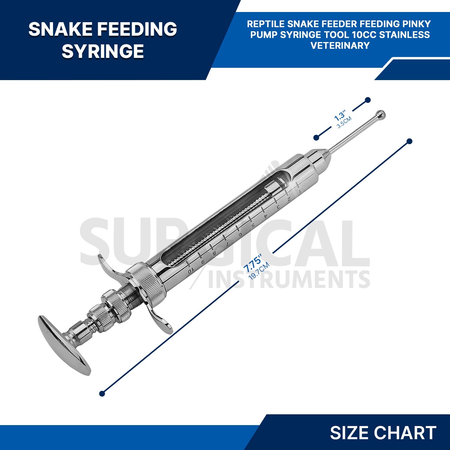 Reptile Snake Feeder Feeding Pinky Pump Syringe Tool 10cc Veterinary German Grad