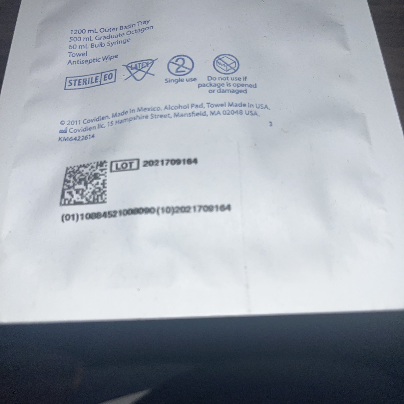 5 units- Covidien Dover Irrigation Tray w/Bulb Syringe (New Sealed)