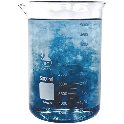 5000ml Beaker, Low Form, 3.3 Boro. Glass, Karter Scientific 247R8 (Case 4)
