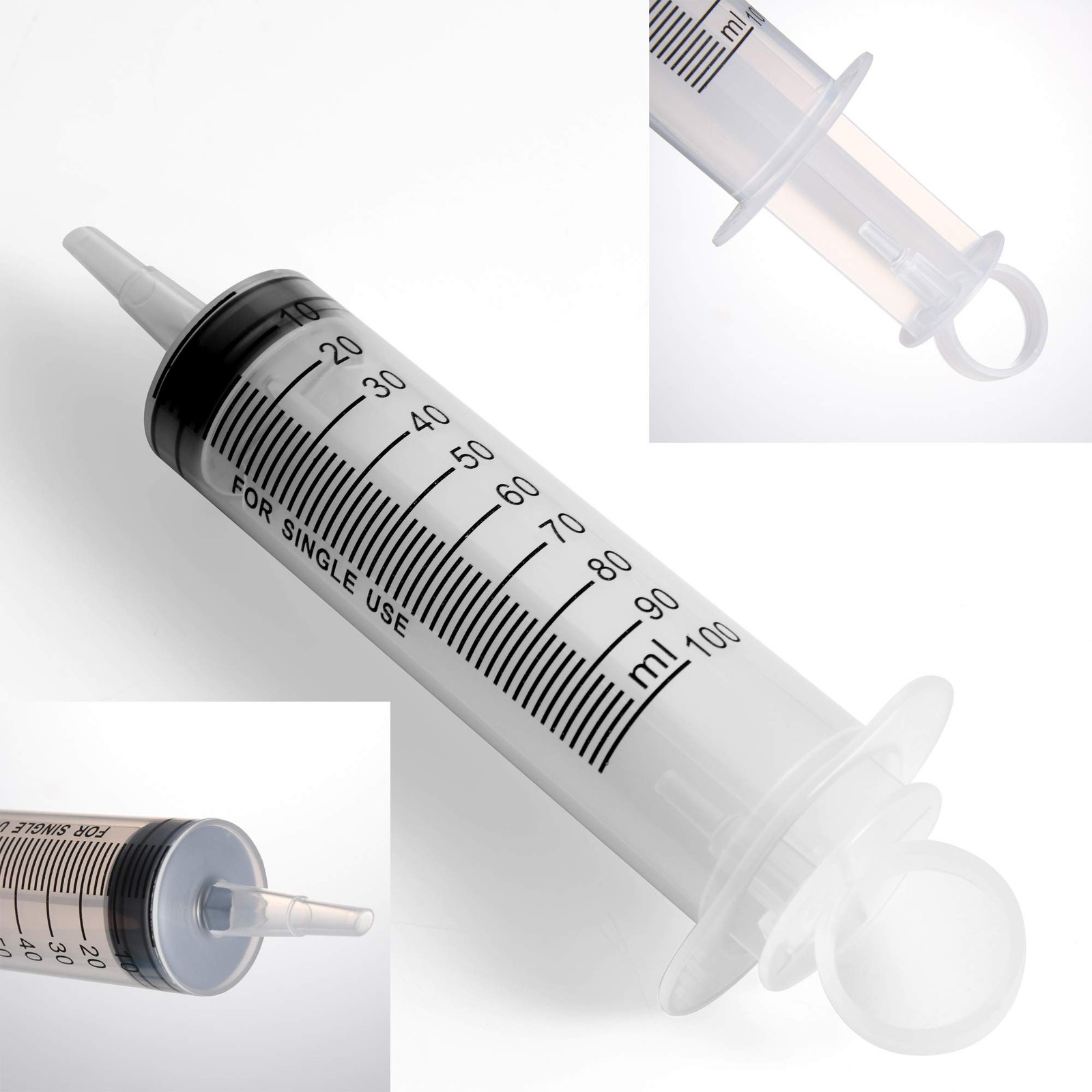2 Pack Large Syringes, Plastic Garden Industrial Syringes for 100 ML
