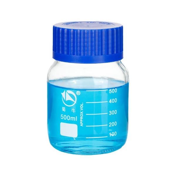 Transparent Laboratory Sample Bottle, 250ml-5000ml Reagent Bottles GL80 Blue Cap