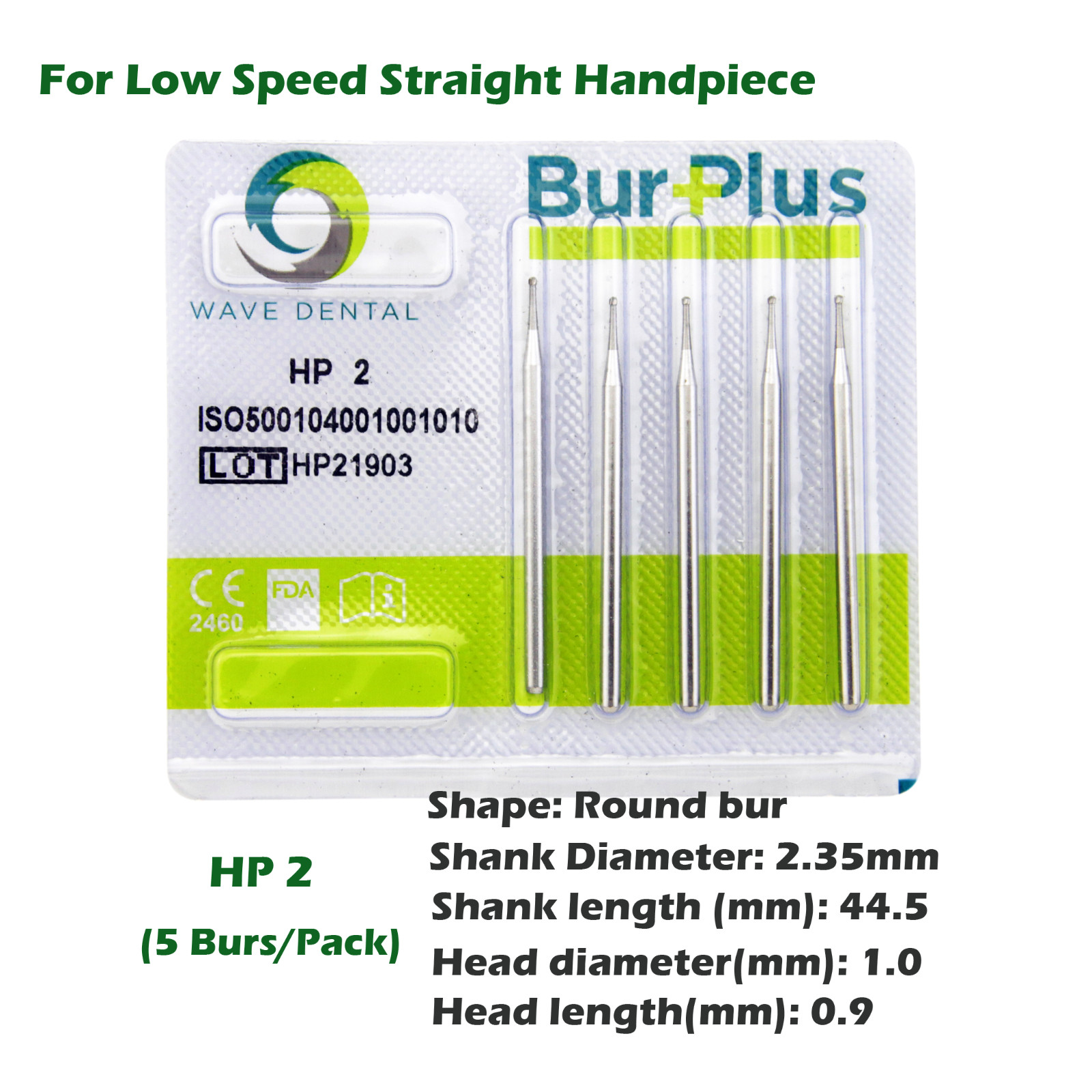 Wave Dental Round Bur Tungsten Carbide Straight Handpiece HP 1 2 3 4 5 6 7 8 10