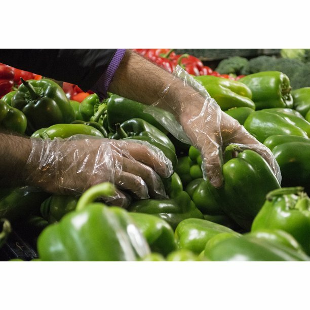 AMMEX Stretch Hybrid Disposable Clear Poly Gloves – Pack of 200