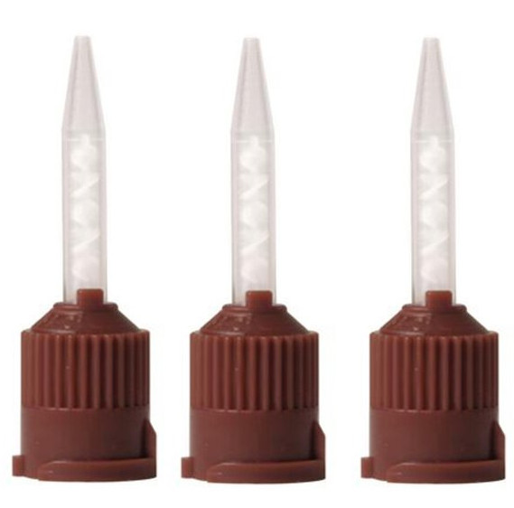 Dental Brown Short Temporary Cement HP Mixing Tips Impression (25/Pack)