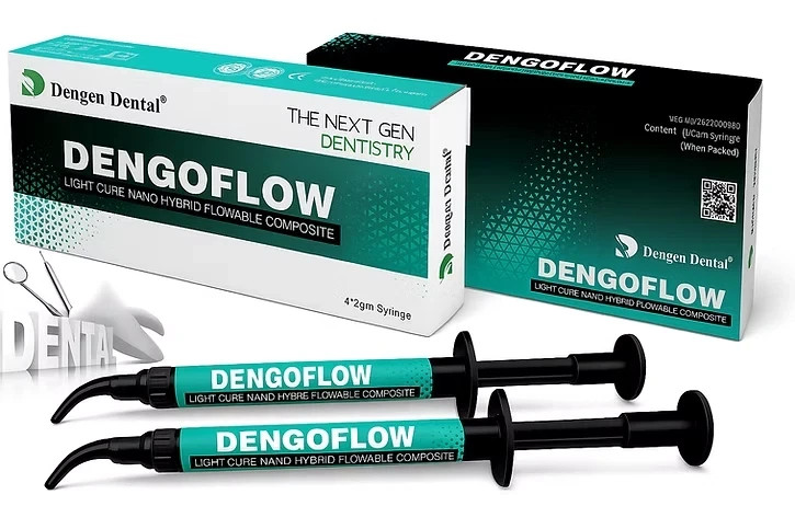 Dengoflow Light Cure Flowable Composite Nano Hybrid Dental Restorative 2x2gm
