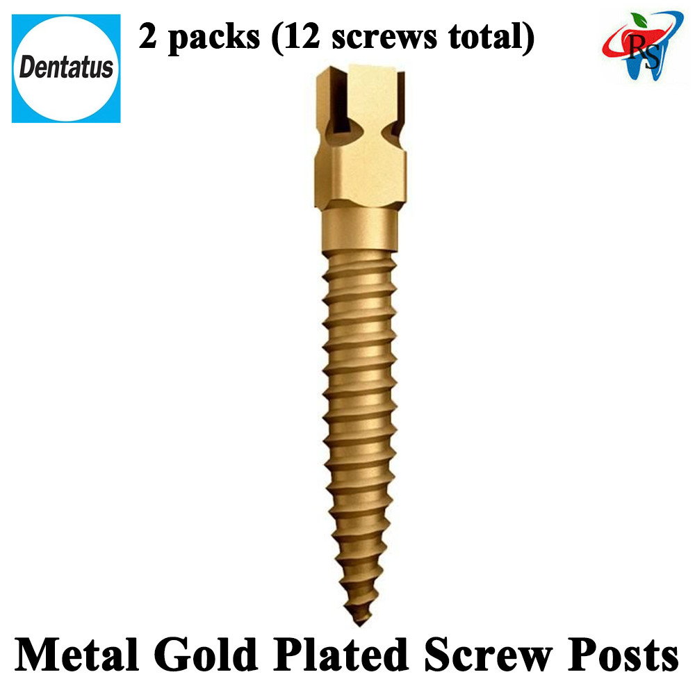 Dental Denatatus Metal Gold Plated Screw Posts 24 screws R00t Canaal