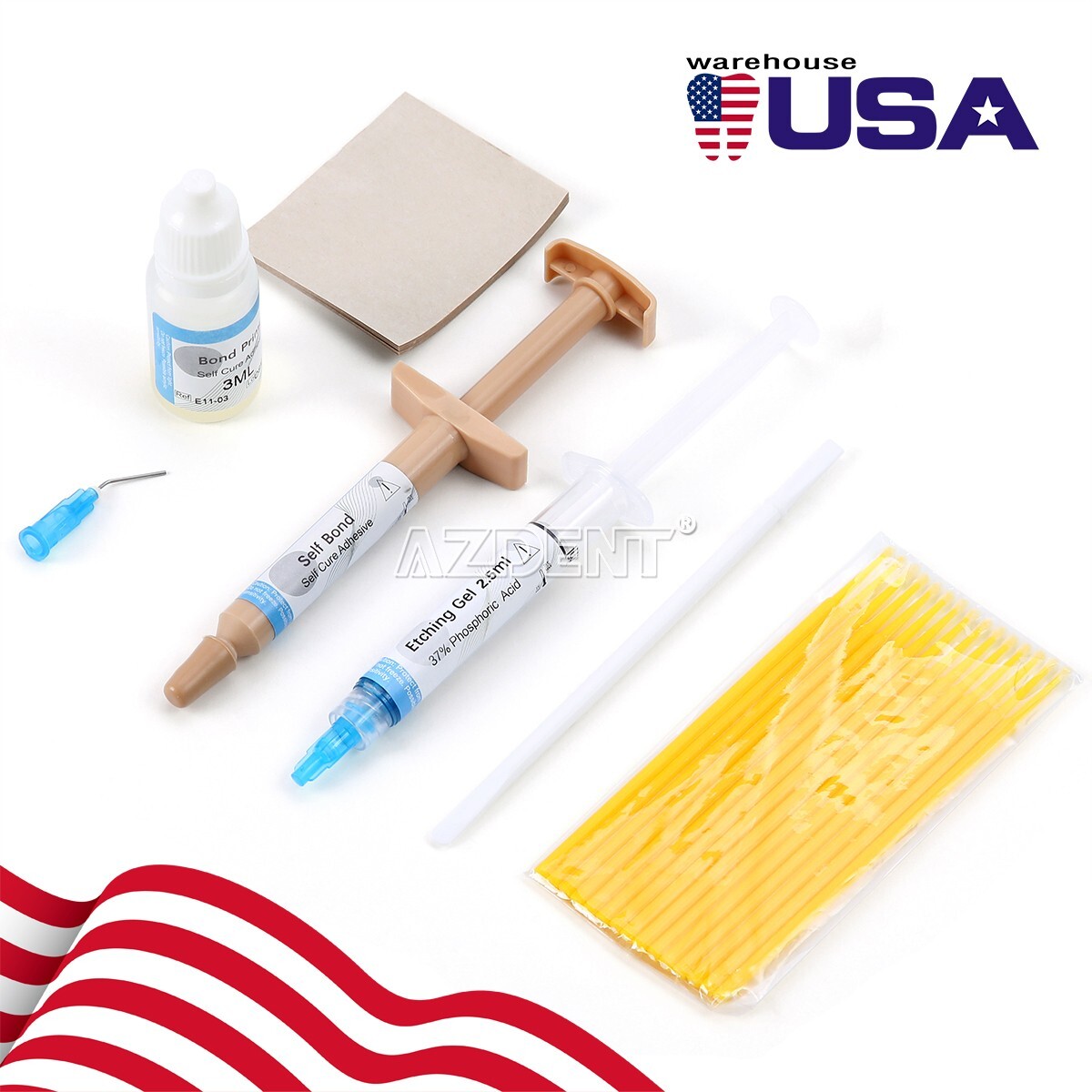 Dental Orthodontic Adhesive Light Cure Band Cement Shade Blue Glue Kit for Brace