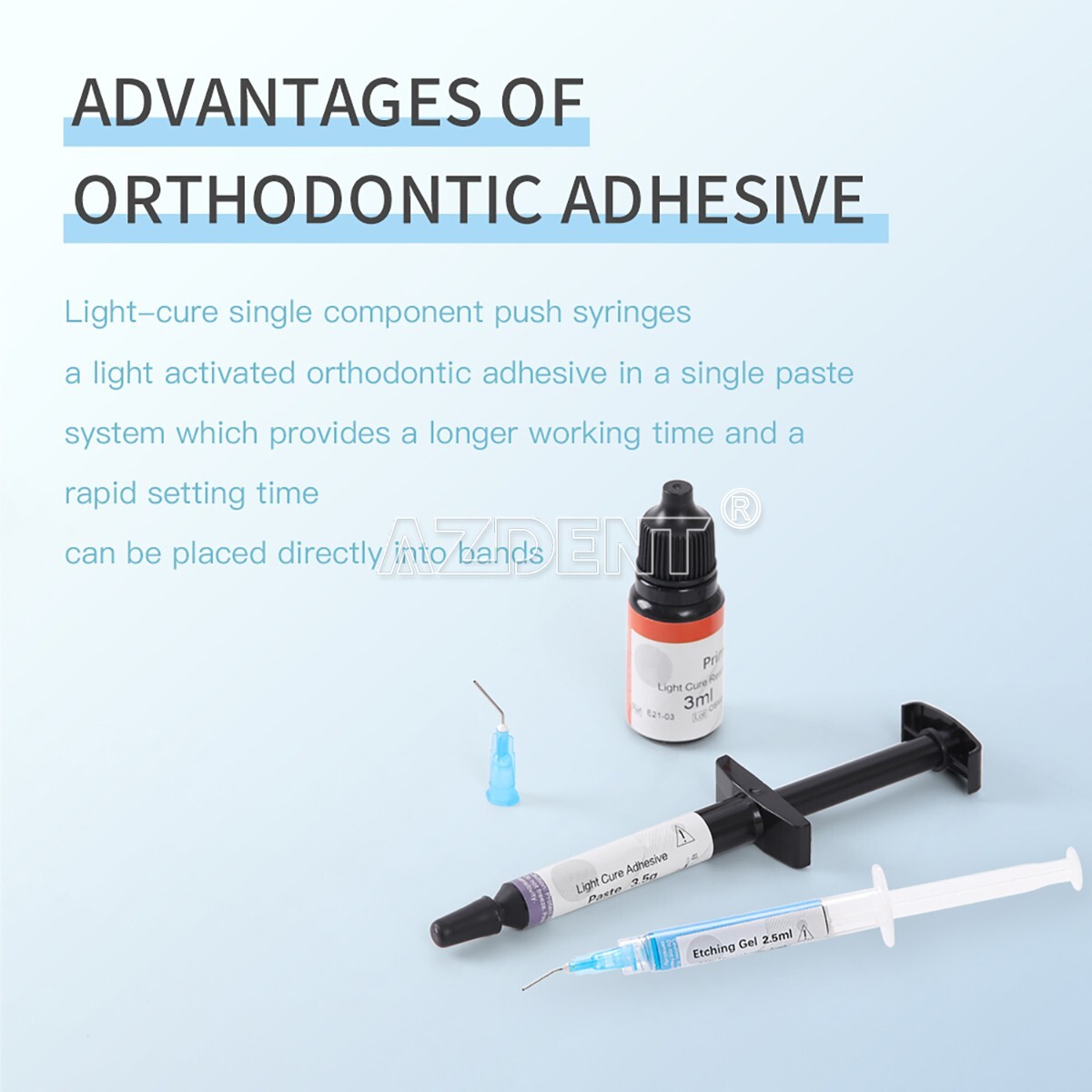 Dental Light Cure Resin Dentin Enamel / Visible Adhesive/ 37% Acid Etching Gel