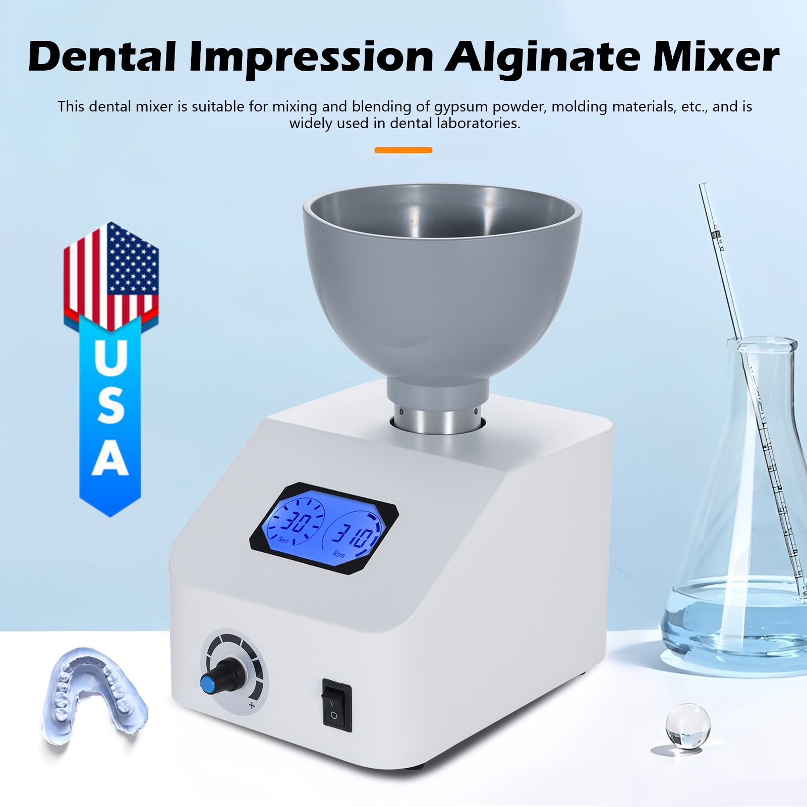 Dental Lab Alginate Mixer Impression Materials Gypsum Mixing Machine USA po