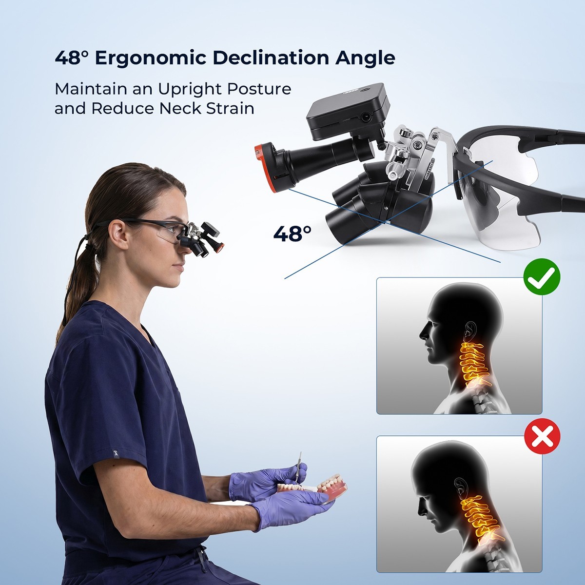 4/5/6X Dental Surgical Medical Loupes Magnifier Binocular Ergo+5w LED Headlight