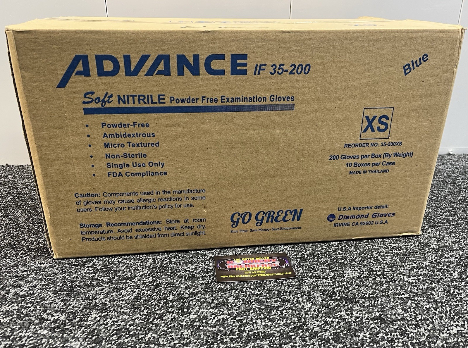 Advance IF-35 Nitrile Exam Gloves – Extra Small 1 Case (10 Boxes of 100) New!