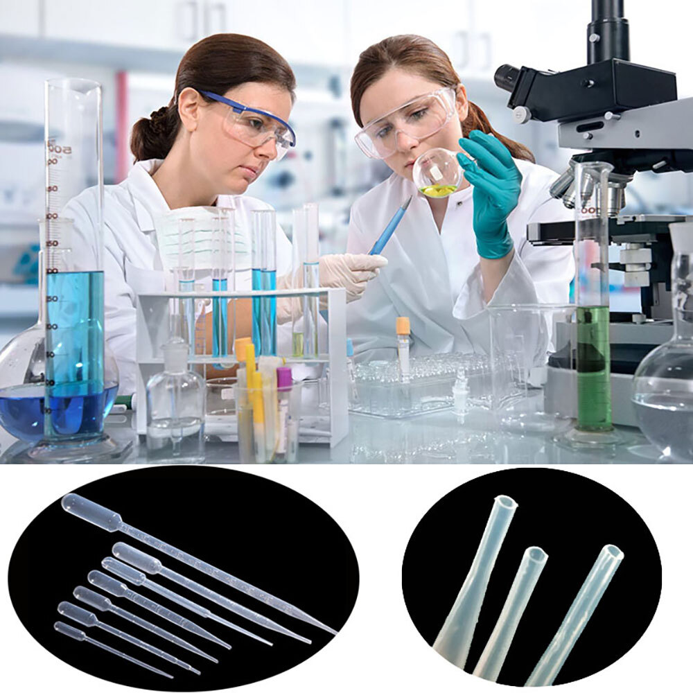 200pcs 3ml Disposable Plastic Eye Dropper Set Transfer Lab Graduated Pipettes