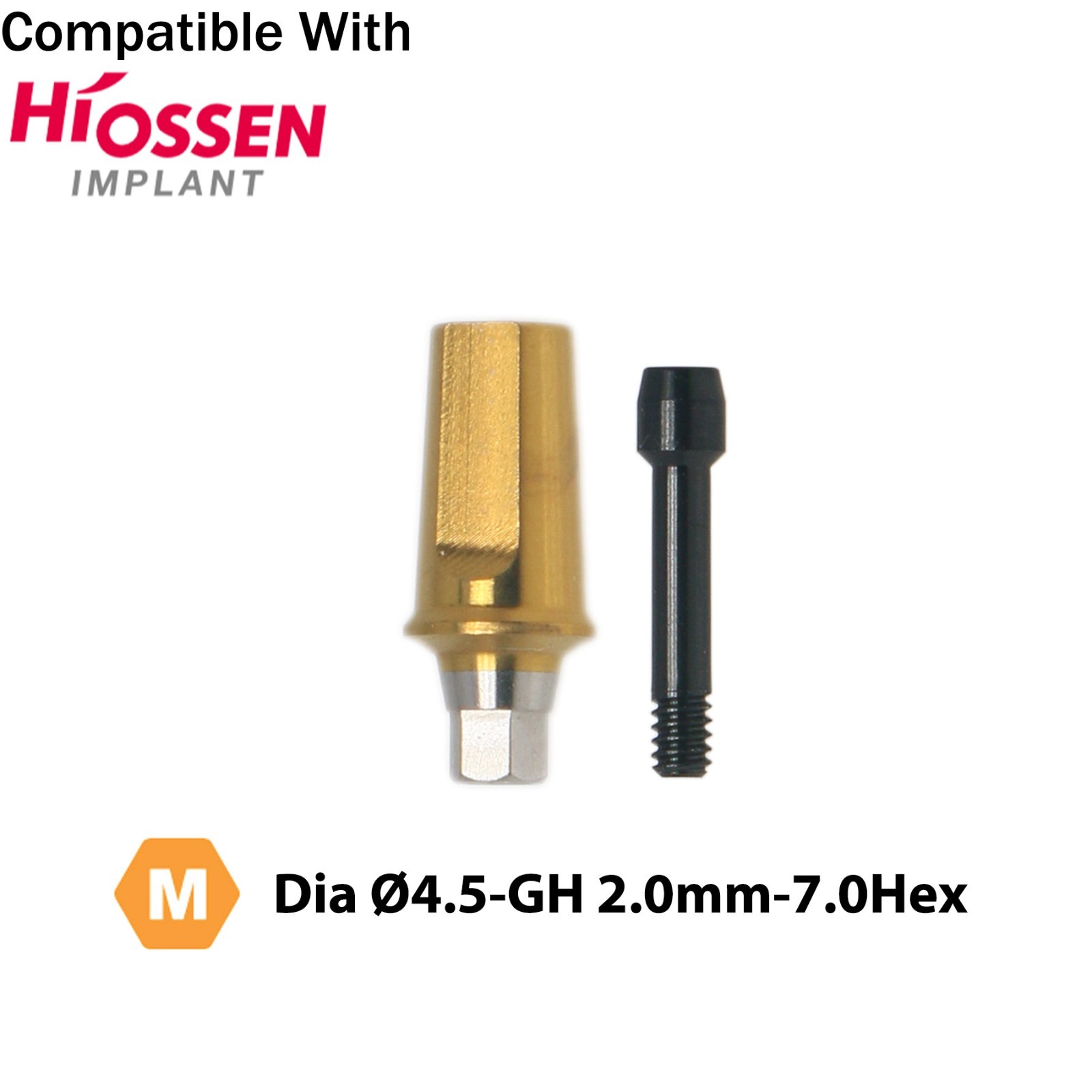 Titanium Straight Transfer Abutment Cemented Compatible with Osstem Hiossen TS