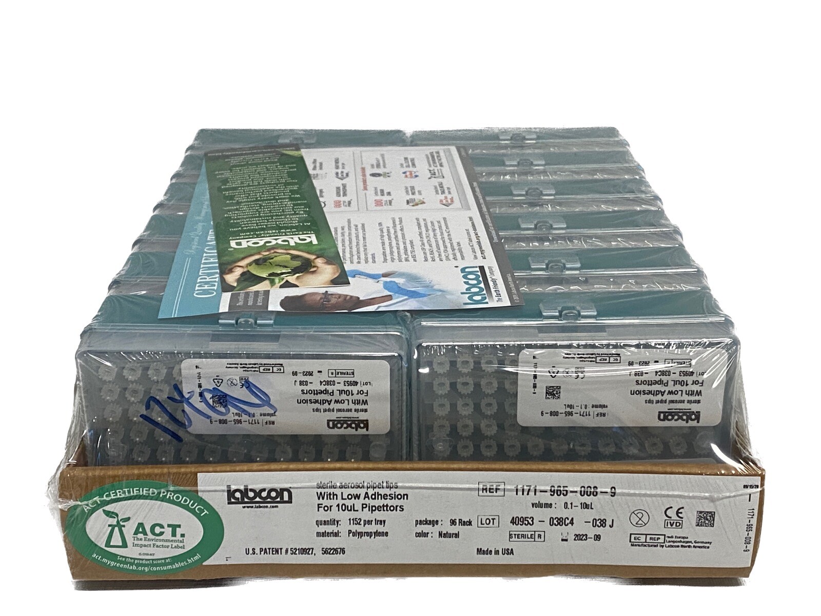 (1152/Pk) LABCON 10uL ZAP Aerosol Filter Low Retention Pipet Tips 1171-965-008-9