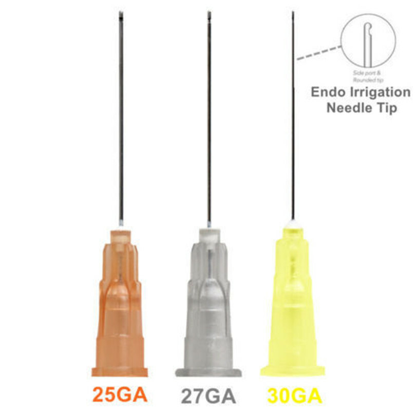Dental Irrigation Needle Disposable Syringe Tips 25G/27G/30G Side Hole Notched