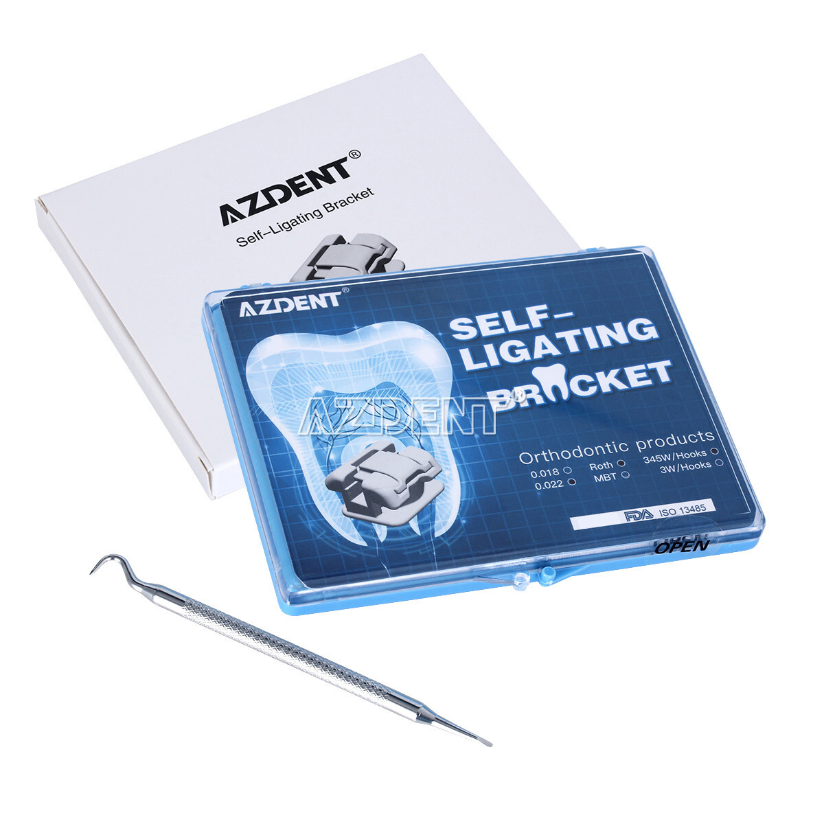 AZDENT Brackets de autoligado de ortodoncia dental Roth .022 Ganchos móviles 345