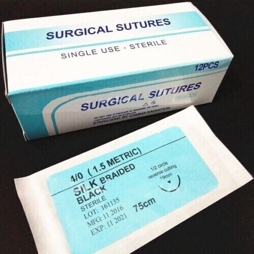 Dental Non-Absorbable Emergency First Silk Sterile Wound Treating Reverse 20mm