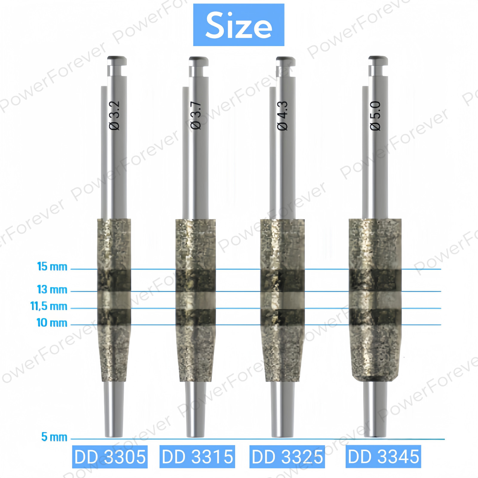 1Kit Dental Bone Track Drill Kit JD Guided Neck Correction Drills Diamond Cut