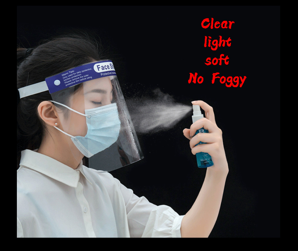 Full Face Shield Reusable Protection Cover Mask Face Eye Medical clear USA 6 pcs