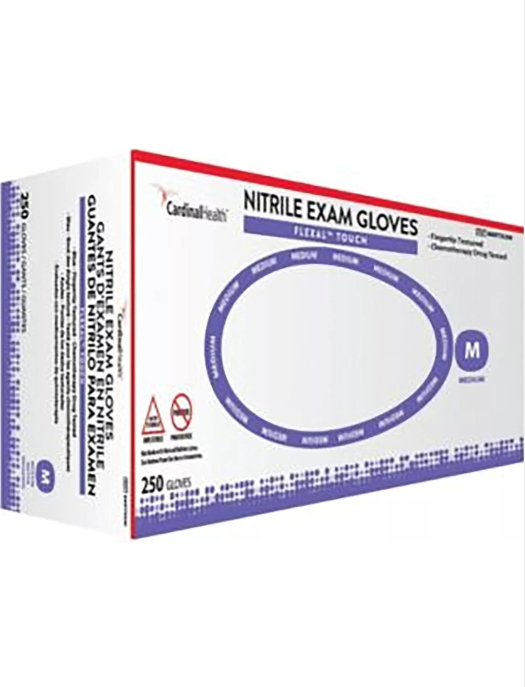 Cardinal Health Nitrile Exam Gloves Flexal , Finger Texture 250 Count Box